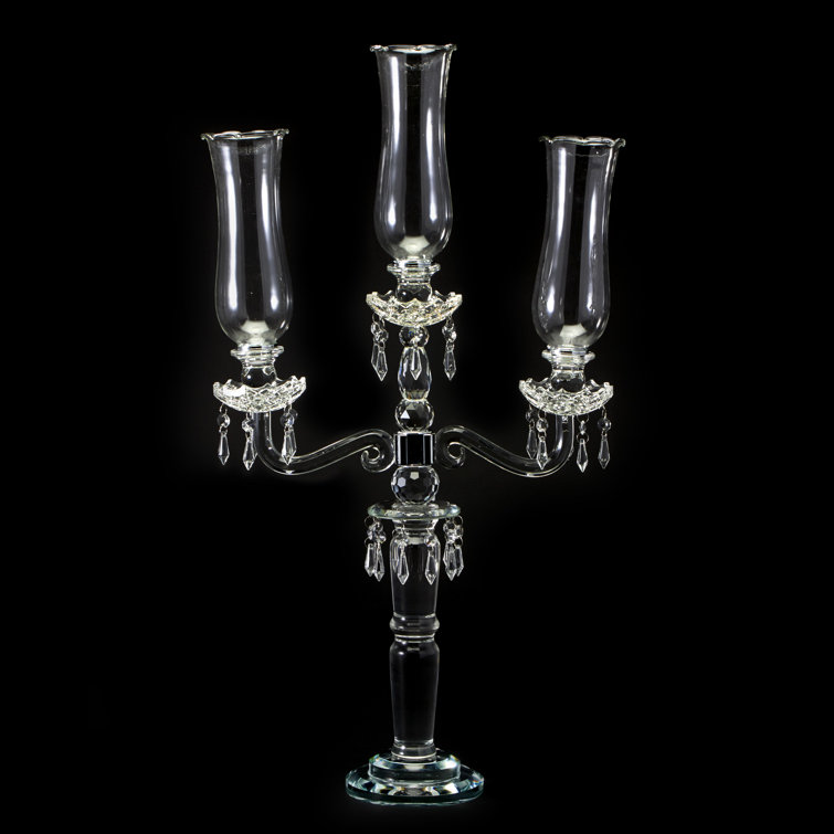 House of Hampton® 3 Arm Glass Globes Crystal Candelabra Wayfair